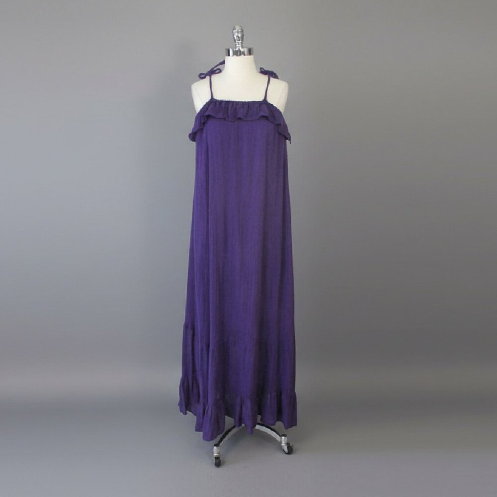 vintage 80s DiCarlo Gauze Summer Casual Ruffled Sundress M